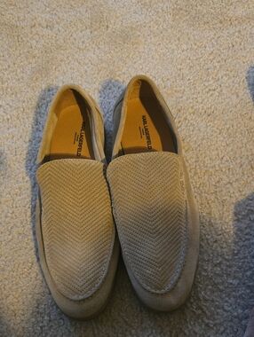 Karl Lagerfeld Men’s Beige Suede Slip-On Loafers